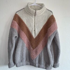 &Merci Sherpa color block pullover L